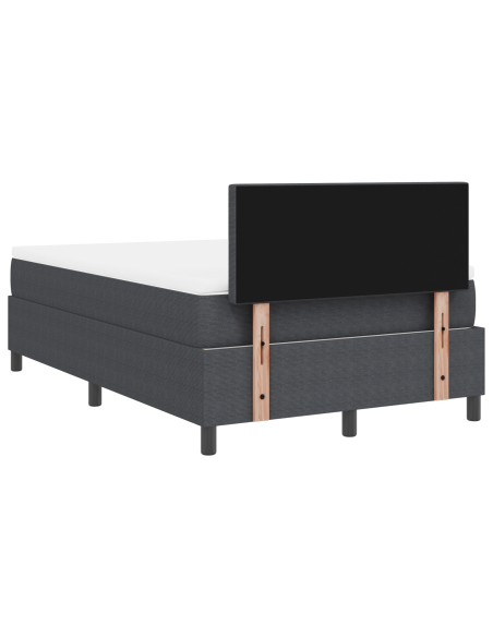 Letto Box Spring con Materasso & LED Grigio Scuro 120x200 cm Tessuto a Coste