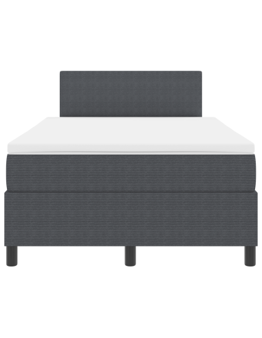 Letto a Sorgente LED Grigio Scuro e Bianco 120 x 200 cm