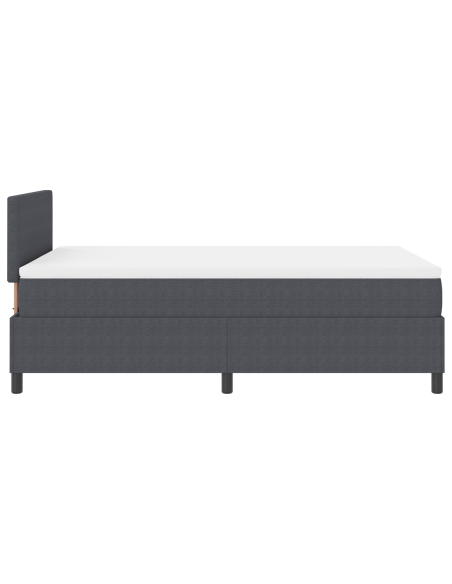 Letto Box Spring con Materasso & LED Grigio Scuro 120x200 cm Tessuto a Coste