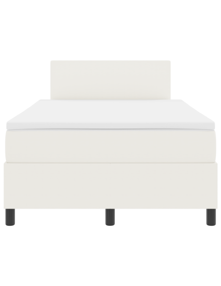 Letto con Rete a Molla con Materasso & Luce LED Crema 120x200 cm Tessuto in Velluto