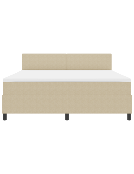 Letto Box Spring e Materasso & Luce LED Verde Grigio Super King Tessuto a Coste