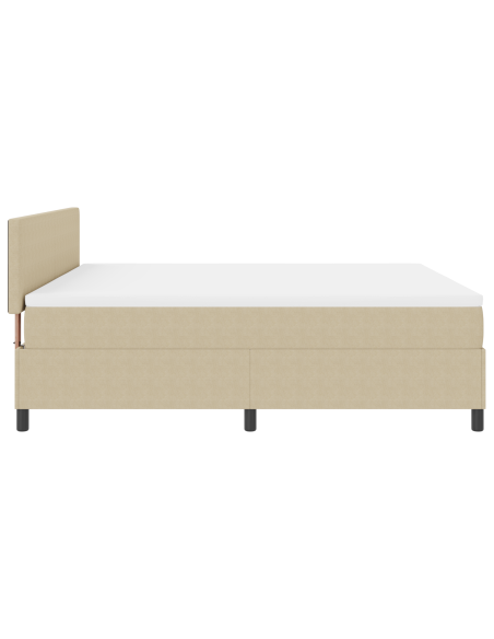 Letto Box Spring e Materasso & Luce LED Verde Grigio Super King Tessuto a Coste