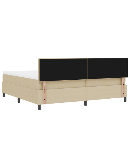 Letto a molle con materasso & luce LED verde grigio 200x200 cm tessuto a coste