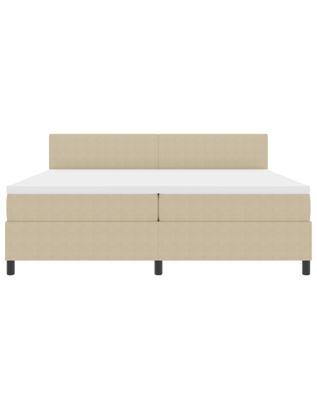 Letto a molle con materasso & luce LED verde grigio 200x200 cm tessuto a coste