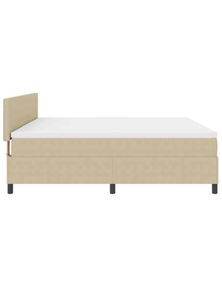 Letto a molle con materasso & luce LED verde grigio 200x200 cm tessuto a coste