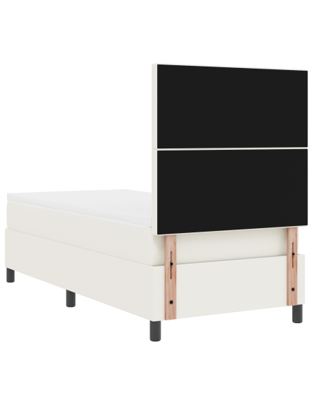 Letto Box Spring con Materasso & LED Crema 80x200 cm Tessuto in Corduroy