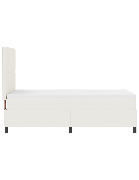 Letto Box Spring con Materasso & LED Crema 80x200 cm Tessuto in Corduroy