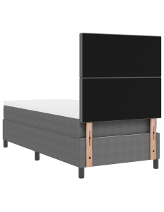 Letto a Sorgente LED Grigio chiaro e bianco 90 x 190 cm 2