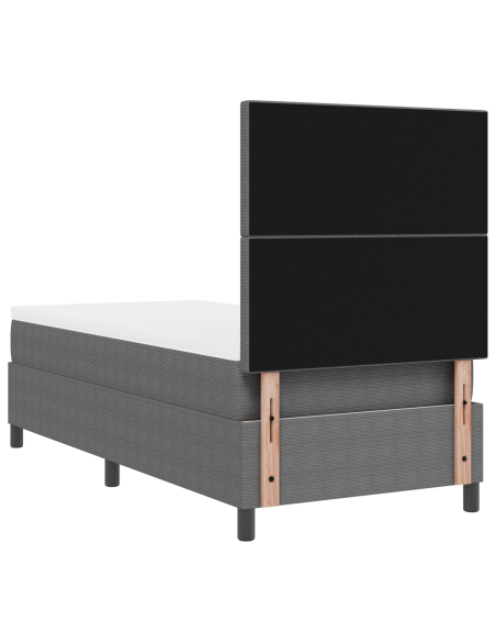 Letto a box con materasso e luce LED Grigio chiaro in tessuto a coste