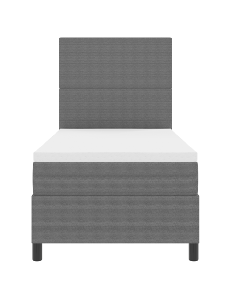 Letto a box con materasso e luce LED Grigio chiaro in tessuto a coste