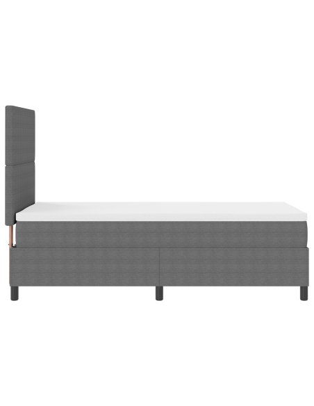 Letto a box con materasso e luce LED Grigio chiaro in tessuto a coste