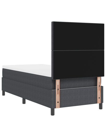 Letto a Box Spring con Materasso&LED Grigio Scuro Singolo in Tessuto in Corduroy