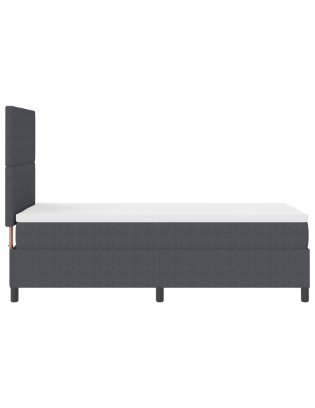 Letto a Box Spring con Materasso&LED Grigio Scuro Singolo in Tessuto in Corduroy