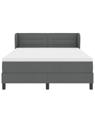 Letto a molle con materasso Grigio scuro 140 x 200 cm Tessuto