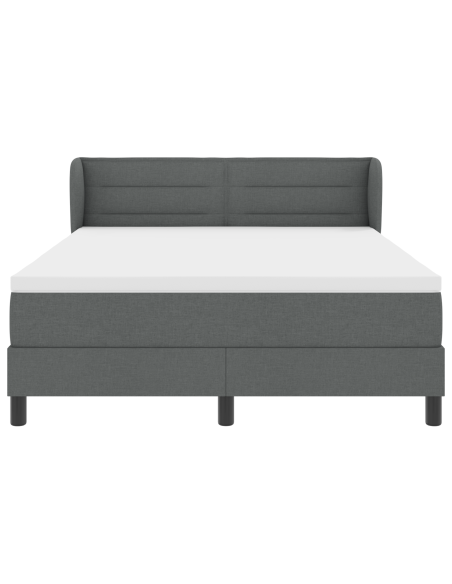 Letto a molle con materasso Grigio scuro 140 x 200 cm Tessuto