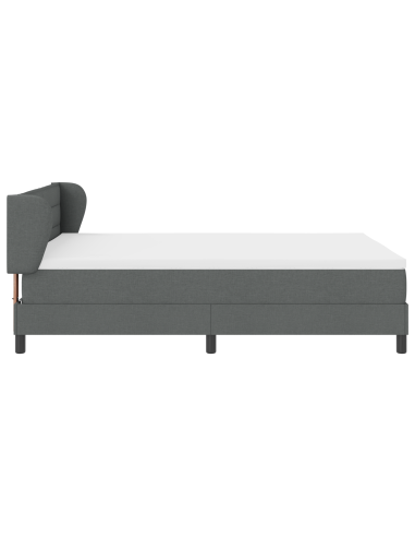 Letto a molle con materasso Grigio scuro 140 x 200 cm Tessuto