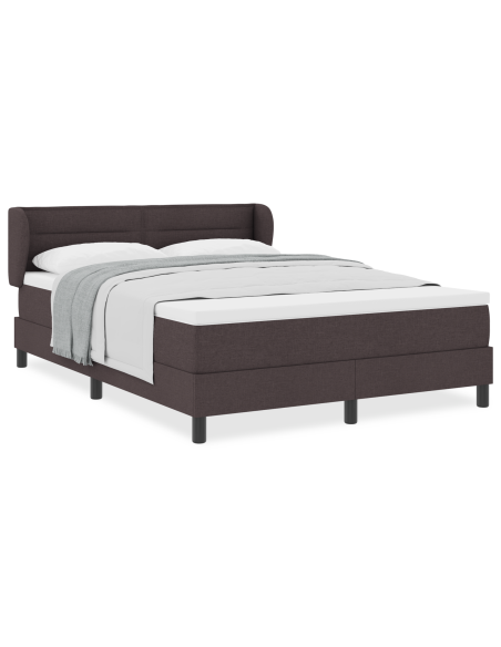 Letto a Braccio con Materasso Marrone Scuro 140x200 cm Tessuto