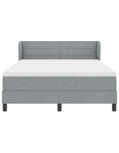 Letto a molle con materasso Grigio chiaro 160 x 200 cm Tessuto 2