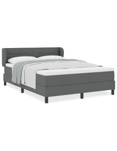 Letto a molle con materasso Grigio scuro 160 x 200 cm Tessuto 2