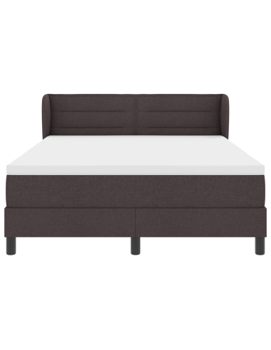 Letto a molle con materasso Marrone Scuro 160 x 200 cm Tessuto