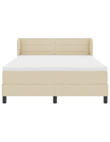 Letto a molle con materasso Crema 160 x 200 cm Tessuto