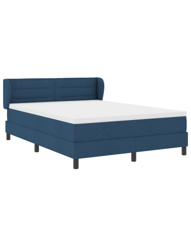 Letto a molle con materasso Blu 160 x 200 cm Tessuto