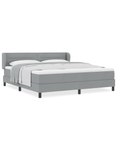Letto a molle con materasso Grigio chiaro 180 x 200 cm Tessuto 2