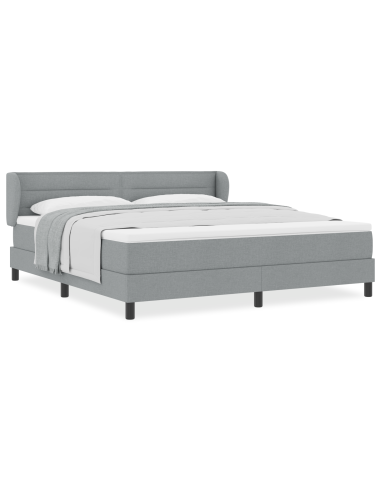 Letto a molle con materasso Grigio chiaro 180 x 200 cm Tessuto