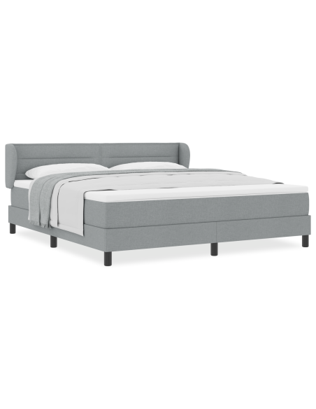 Letto Box Spring con Materasso  Grigio Chiaro 180x200 cm Tessuto