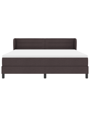 Letto a molle con materasso Marrone Scuro 180 x 200 cm Tessuto