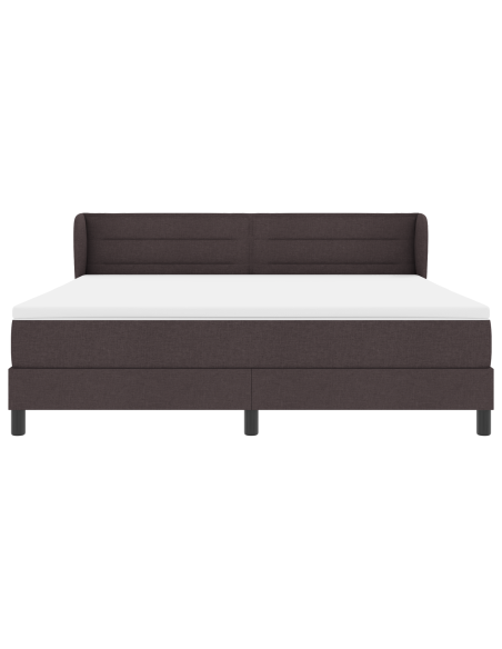 Letto a molle con materasso  Marrone Scuro 180x200 cm Tessuto