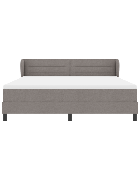 Letto Box Spring con Materasso Tortora 180x200 cm Tessuto