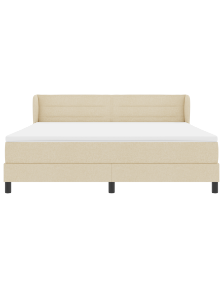 Letto Box Spring con Materasso Crema 180x200 cm Tessuto