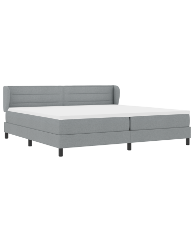 Letto a molle con materasso Grigio chiaro 200 x 200 cm Tessuto