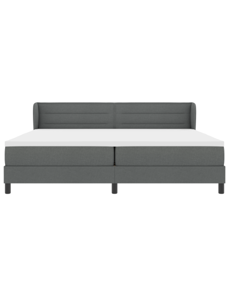 Letto a molle con materasso  grigio scuro 200x200 cm in tessuto