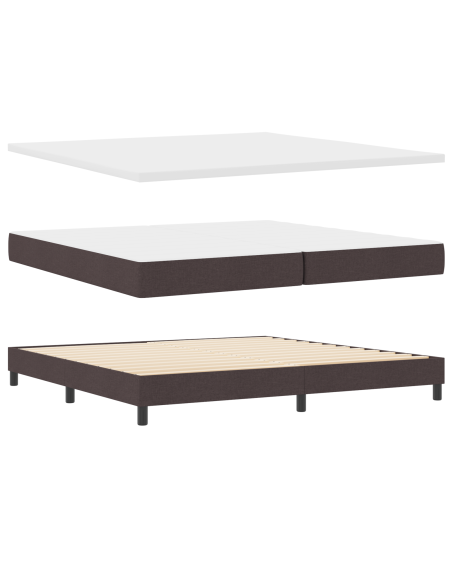 Letto Box Spring con Materasso Marrone Scuro 200x200 cm Tessuto