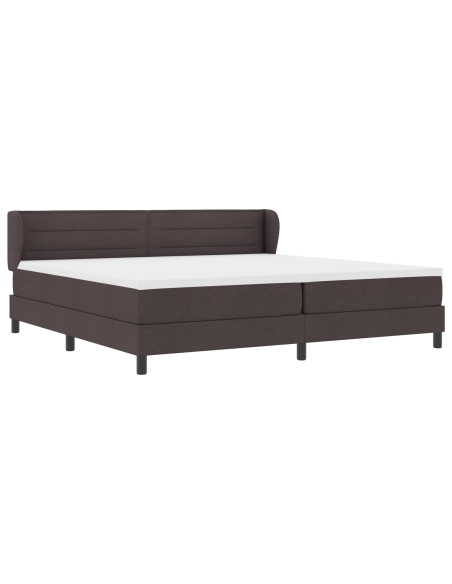 Letto Box Spring con Materasso Marrone Scuro 200x200 cm Tessuto