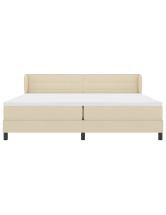 Letto a molle con materasso Crema 200 x 200 cm Tessuto 2