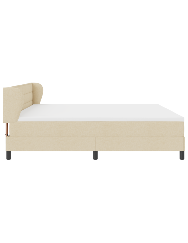 Letto a molle con materasso Crema 200 x 200 cm Tessuto