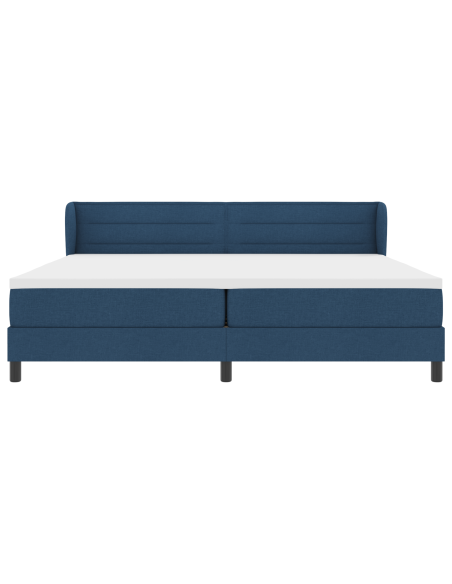 Letto a molle  con materasso Blu 200x200 cm in tessuto