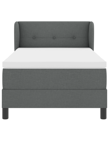 Letto a molle con materasso Grigio scuro 90 x 190 cm Tessuto