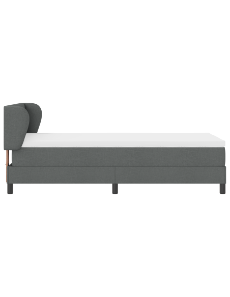 Letto a molle con materasso Grigio scuro 90 x 190 cm Tessuto
