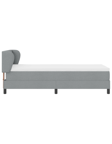 Letto a molle con materasso Grigio chiaro 90 x 200 cm Tessuto