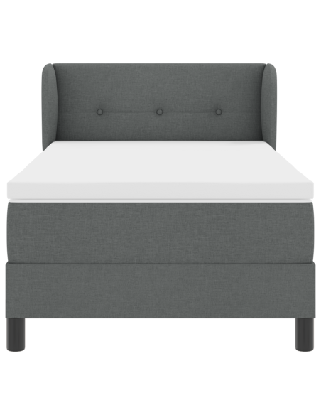 Letto a Molle  con Materasso Grigio Scuro 90x200 cm in Tessuto