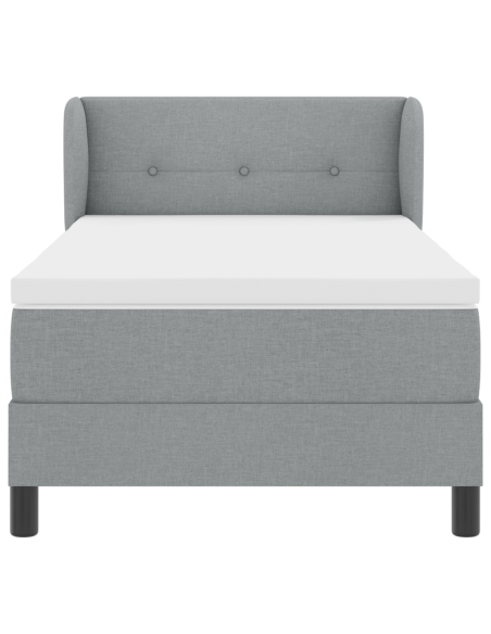 Letto con Box Spring e Materasso  Grigio Chiaro 100x200 cm Tessuto