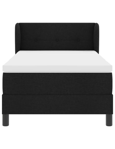 Letto Box Spring con Materasso  Nero 100x200 cm Tessuto
