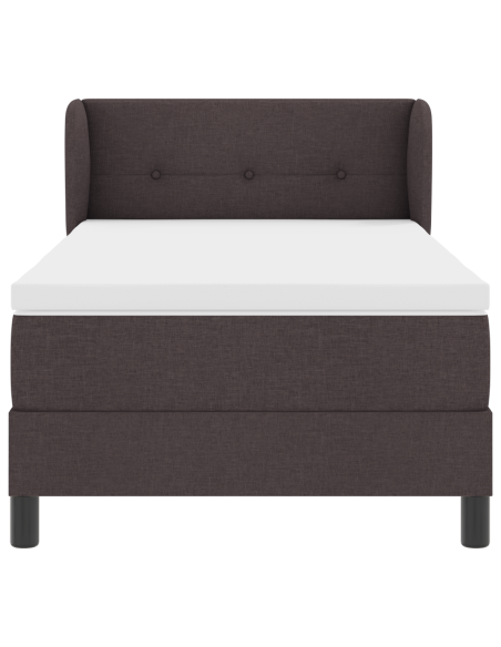 Letto con rete a doghe e materasso  Marrone Scuro 100x200 cm Tessuto