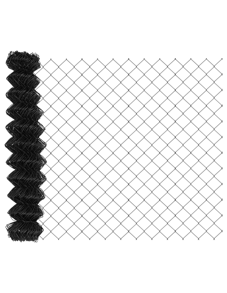 Recinzione a Maglie con 7 Post 1x10 m Acciaio Zincato Grigio