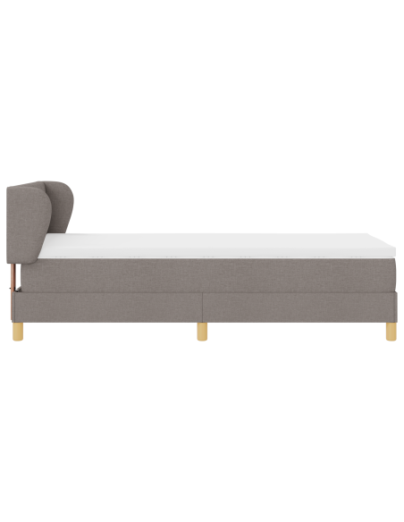 Letto a Molla con Materasso Color Tortora, 90x200 cm, Tessuto