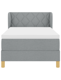 Letto a molle con materasso Grigio chiaro 100 x 200 cm Tessuto 2